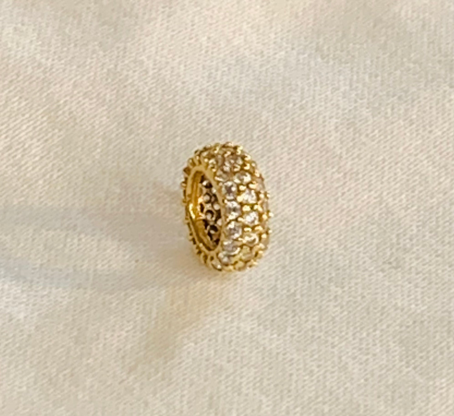 18K Gold Vermeil Chubby Pavé Spacer Charm