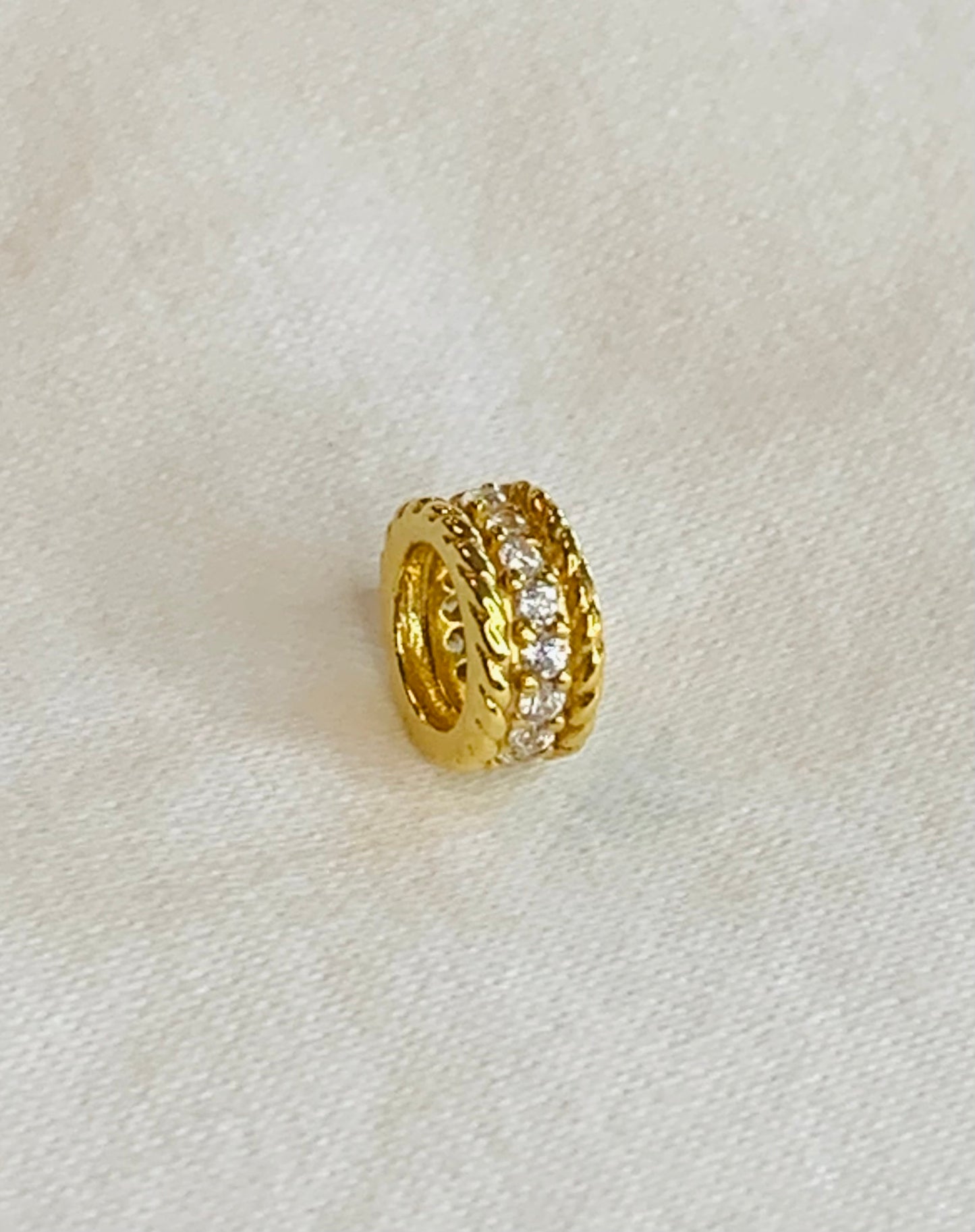 18K Gold Vermeil Halo Spacer Charm
