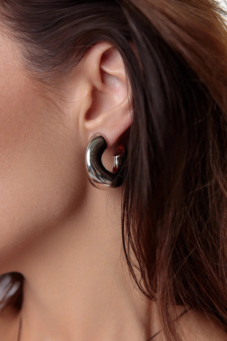 Silver Large Orla Hoops