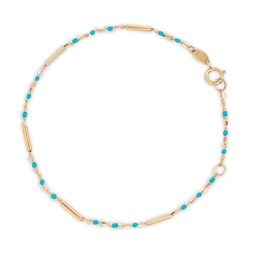 10K Bar and Bead Bracelet