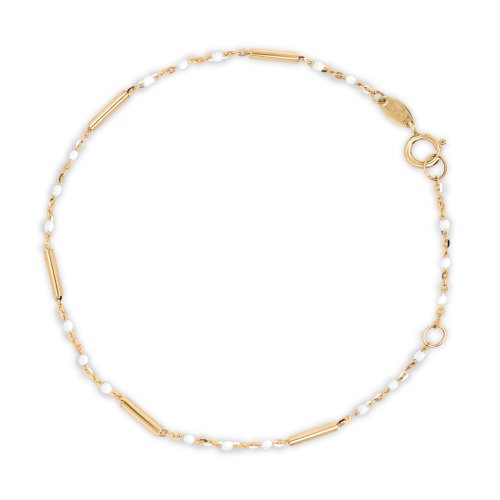 10K Bar and Bead Bracelet