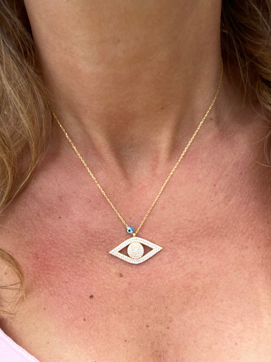 Gold Vermeil Angel Eye Necklace