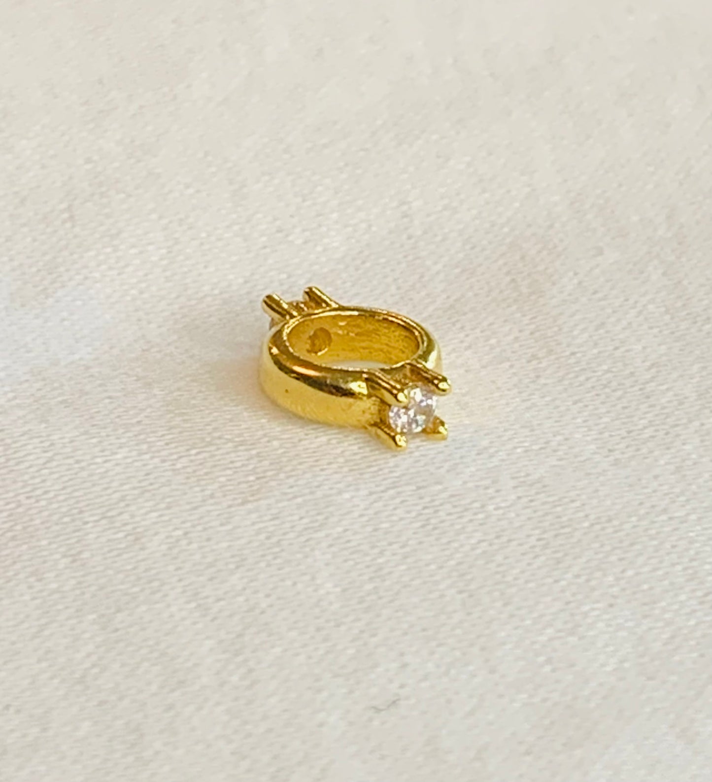 18K Gold Vermeil Solitaire Spacer Charm