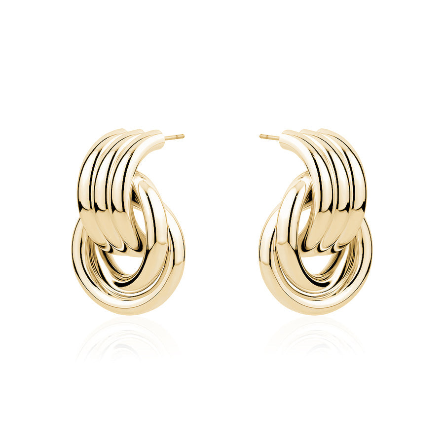 Gold Cylinder Hoop Earrings