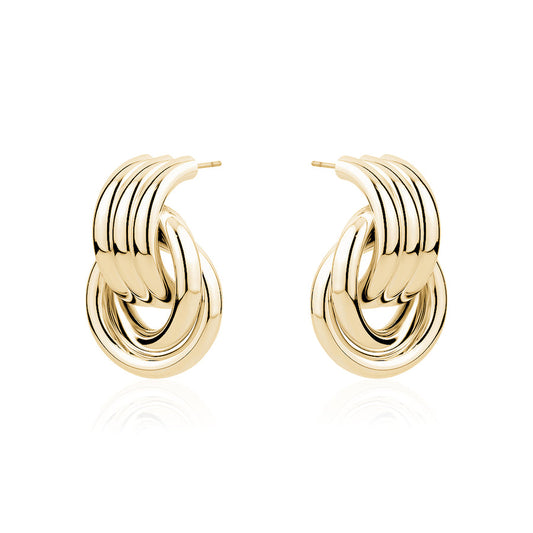 Gold Cylinder Hoop Earrings