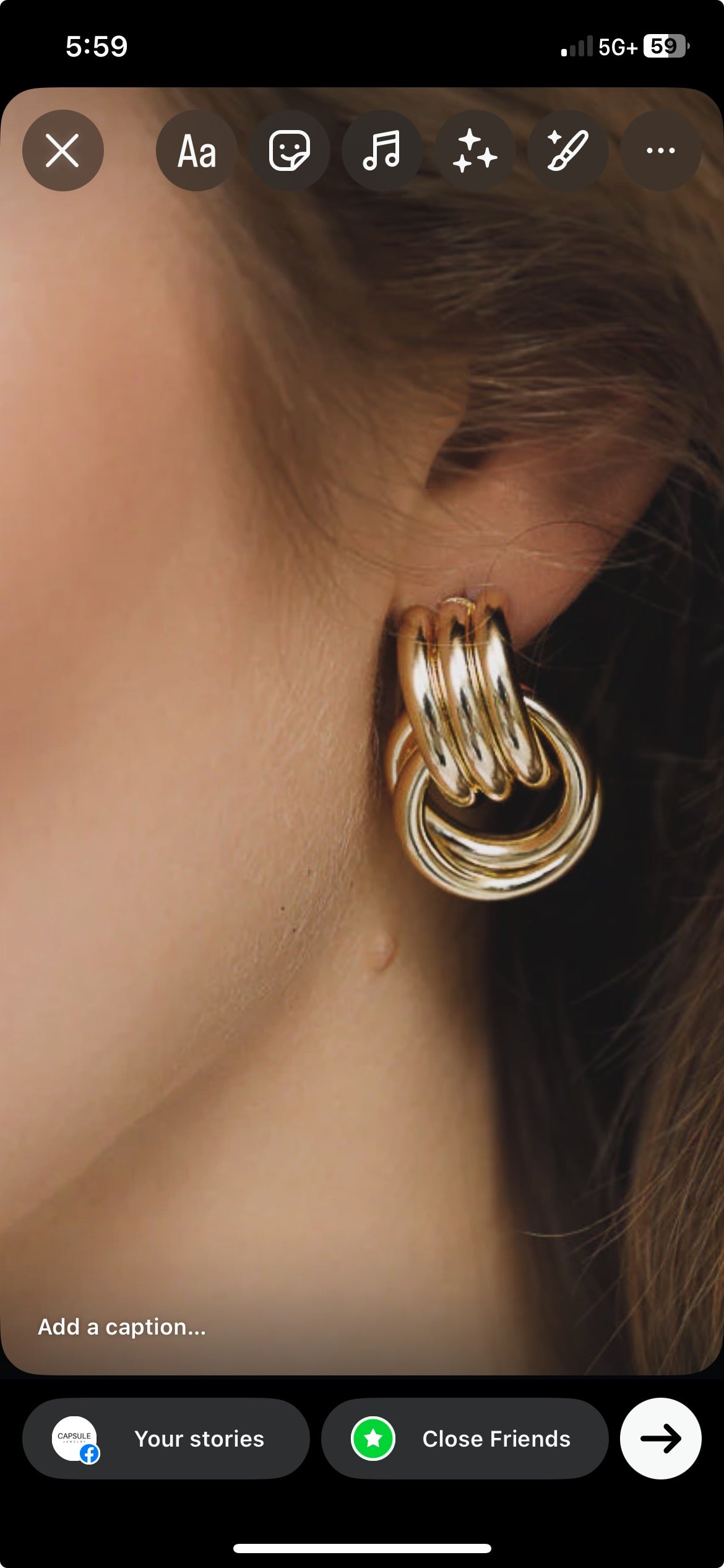 Gold Cylinder Hoop Earrings