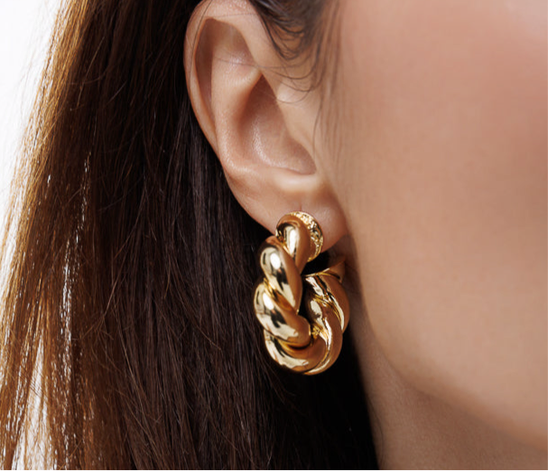 Gold Croissant Bold Hoop