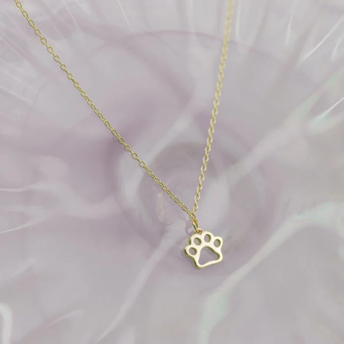Gold Vermeil Paw Print Necklace