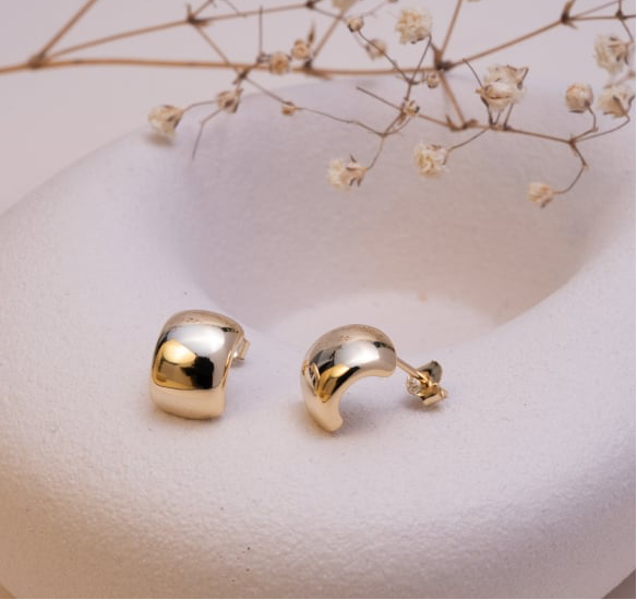 Gold Vermeil Chuky Dome Stud Earrings