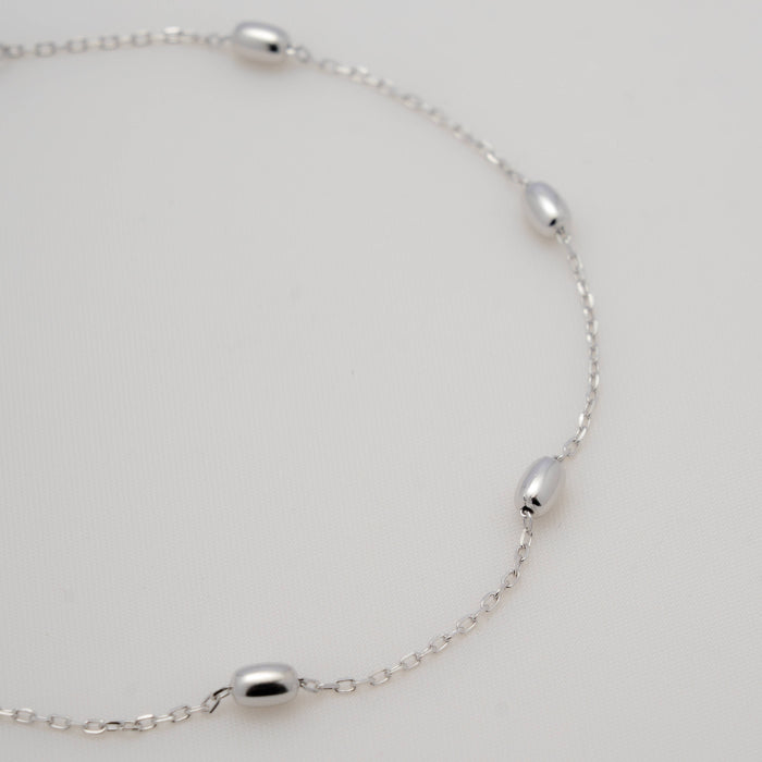 Sterling Silver Rice Bead Bracelet