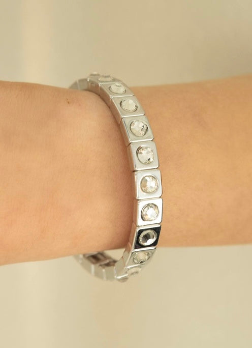 CZ Silver Stretch Bracelet