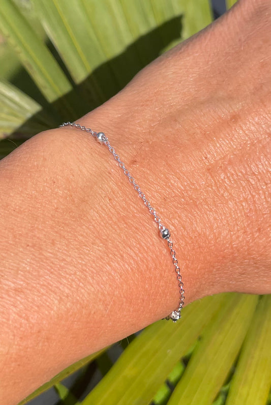 Sterling Silver Plain Nugget Bracelet