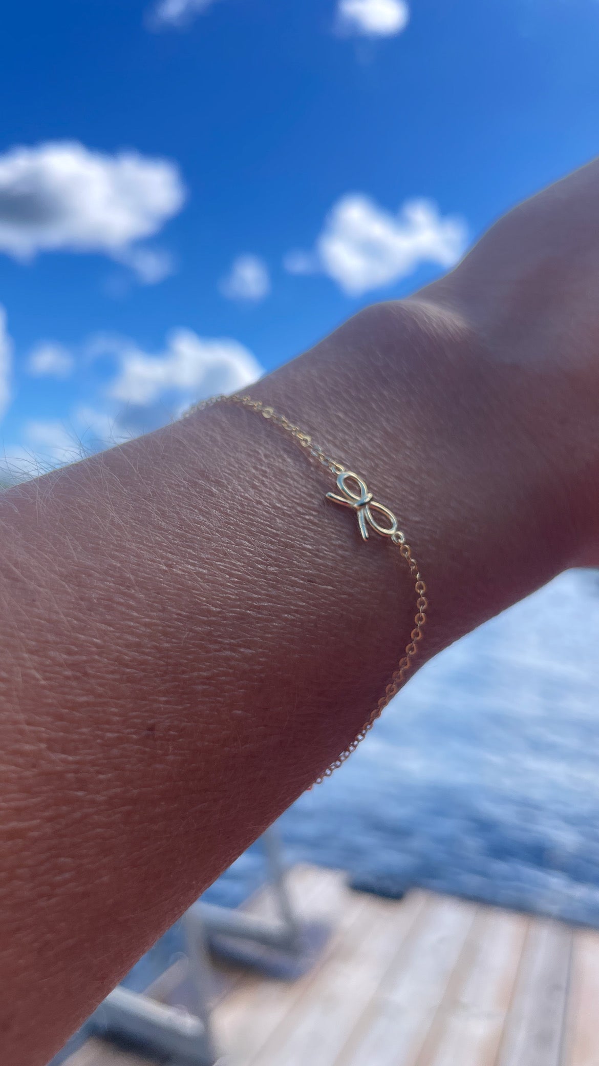 Gold Vermeil Ribbon Bow Bracelet