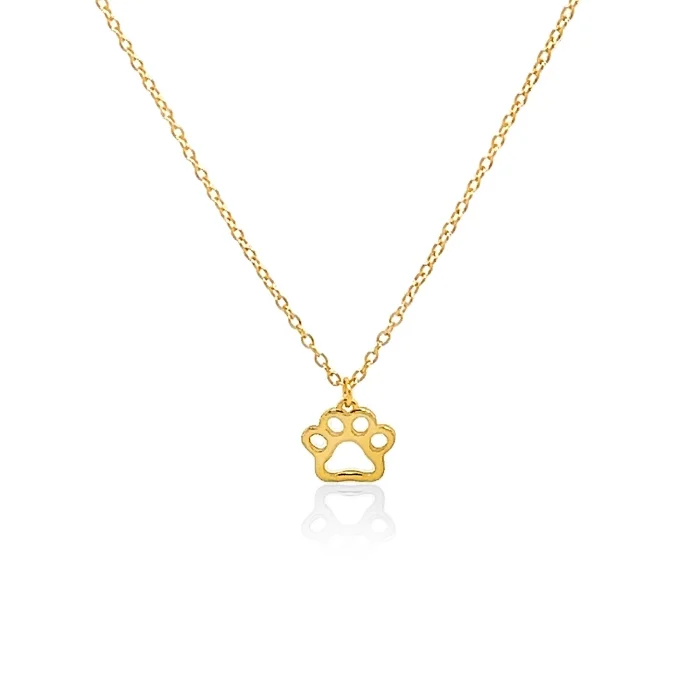 Gold Vermeil Paw Print Necklace