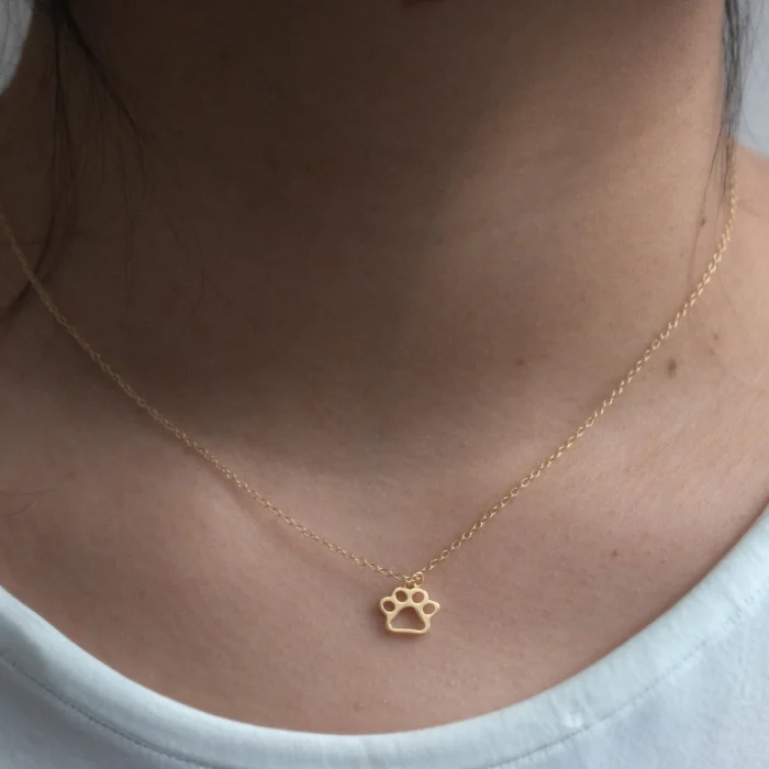 Gold Vermeil Paw Print Necklace