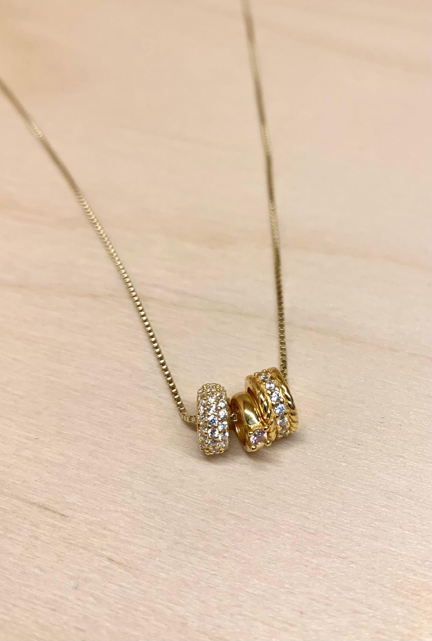 Pink Spacer Charm Necklace