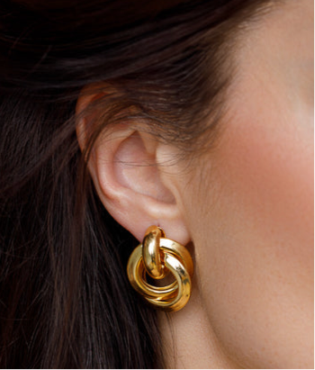 Gold Bold Cylinder Hoop Earrings
