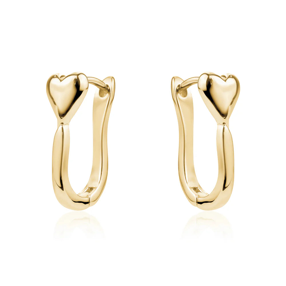 Gold Plated Heart U-Hoop