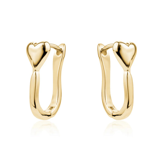Gold Plated Heart U-Hoop