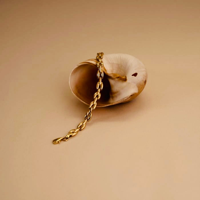 10K Solid Gold Dome Link Bracelet