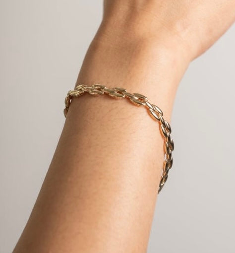 10K Solid Gold Dome Link Bracelet