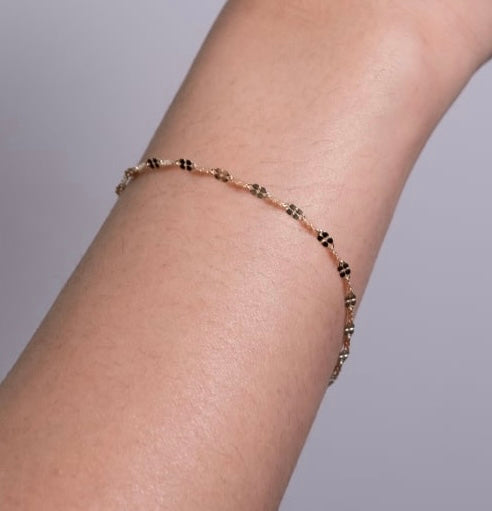 10K Solid Gold Flake Buckle Chain Bracelet