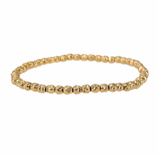 Gold Filled Hammered Ball Bead Bracelet 3MM