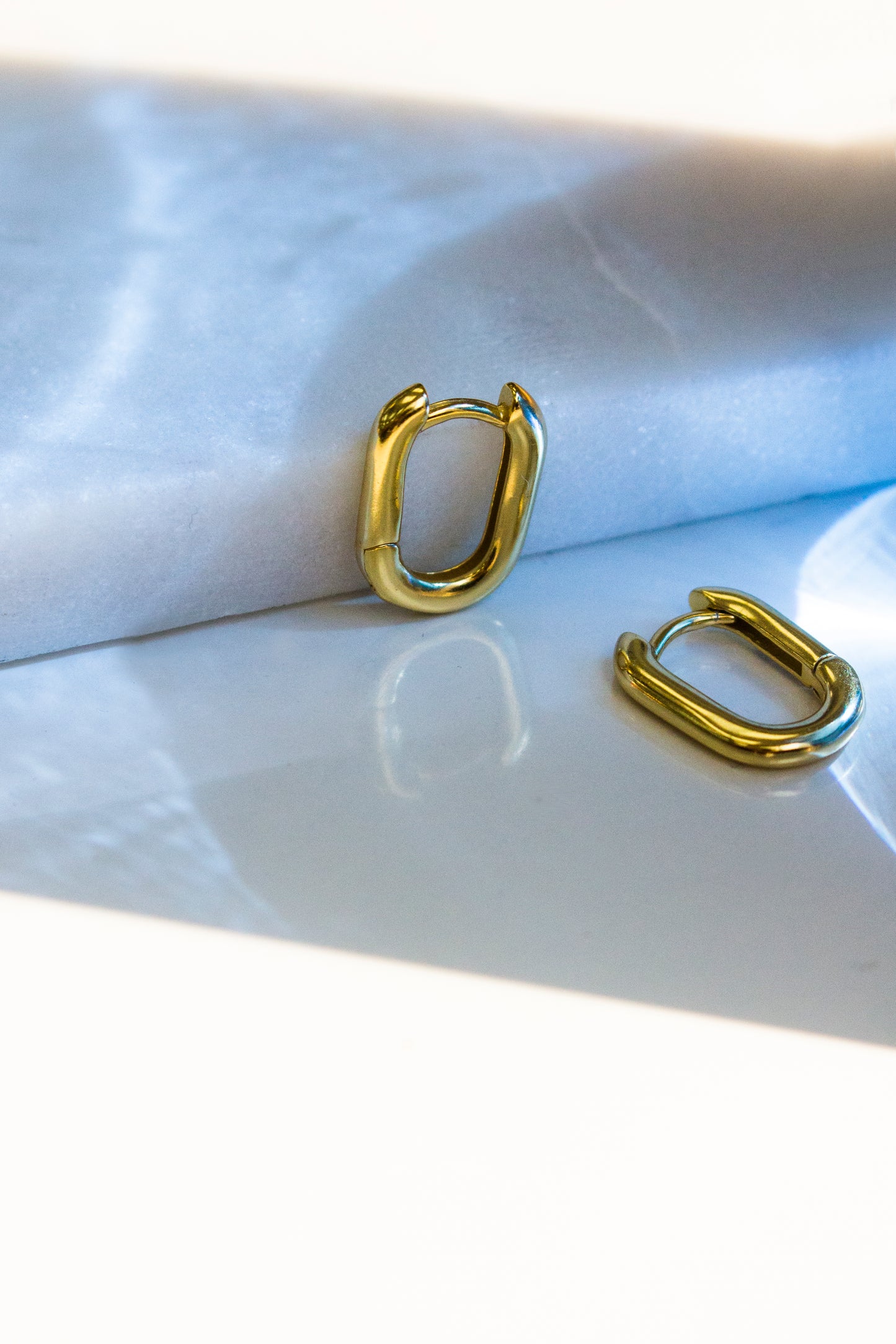 **Pre -Order** Gold Vermeil Oval Huggies