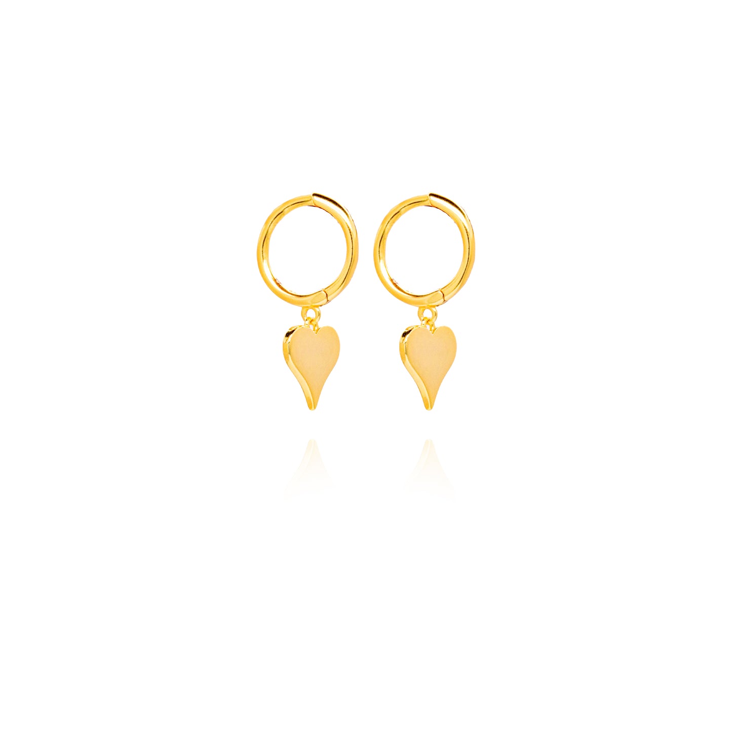 Gold Vermeil Dangling Heart Huggies
