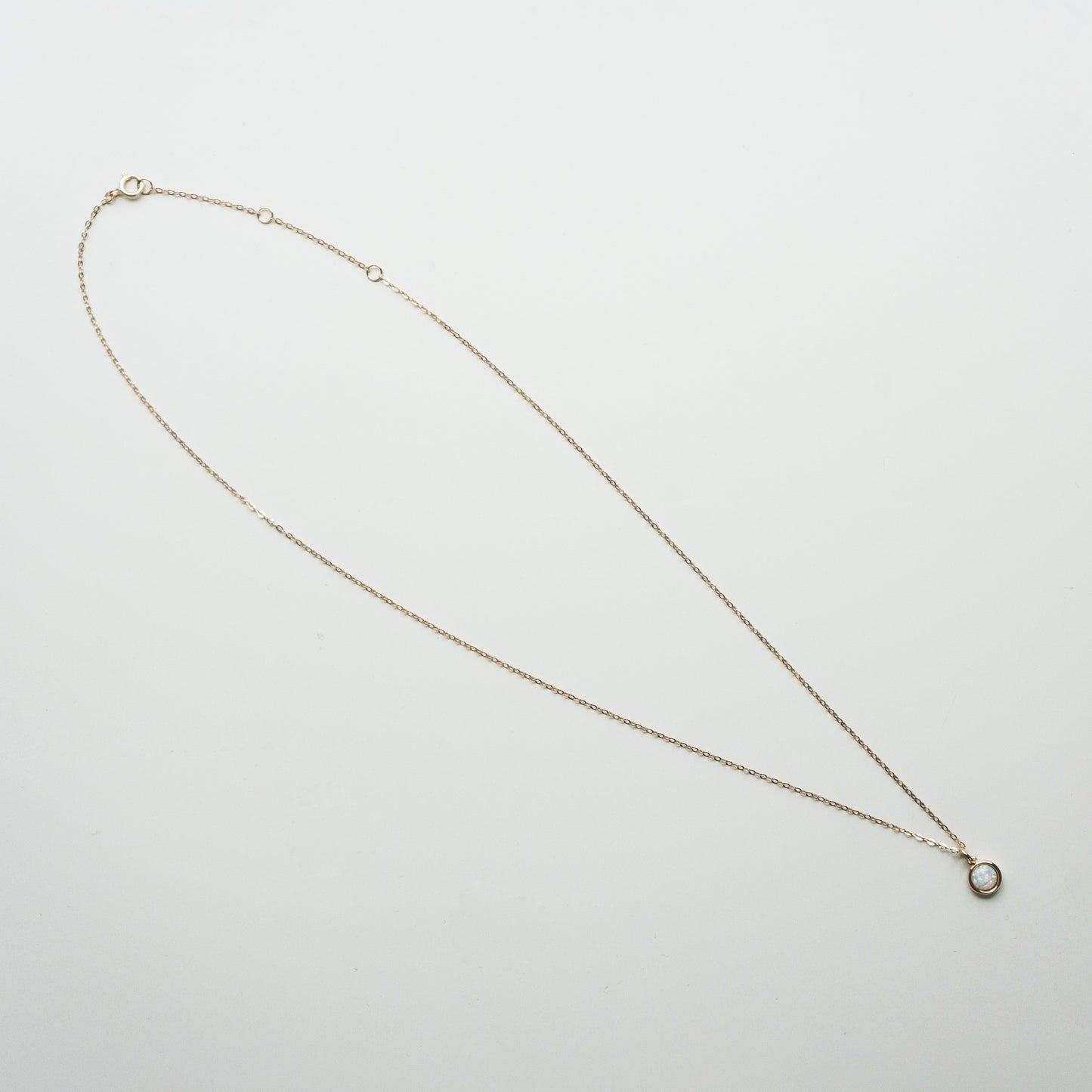 10K Opal Bezel Necklace