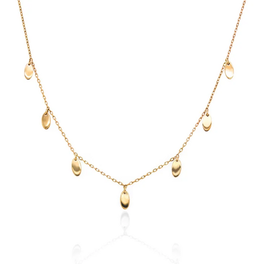 10K Oval Drops Necklace
