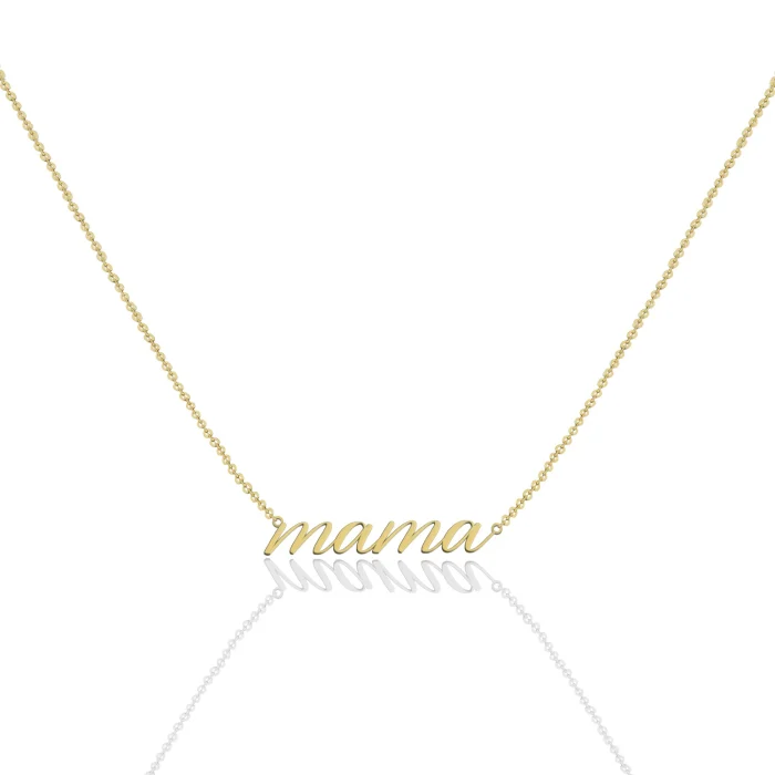 10K Mama Script Necklace