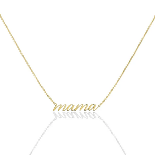 10K Mama Script Necklace