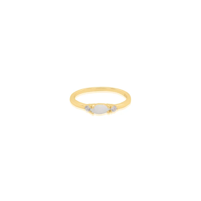 Gold Vermeil CZ Opal Ring