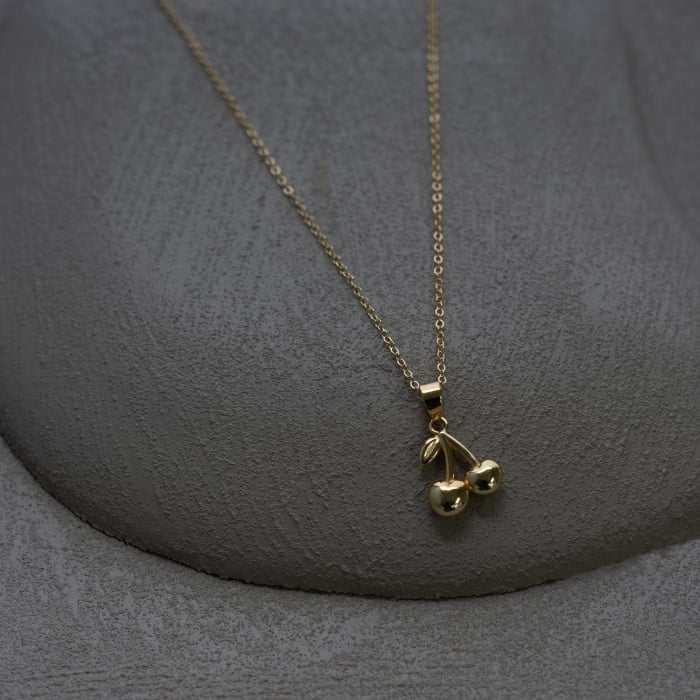 Gold Vermeil Cherries Necklace