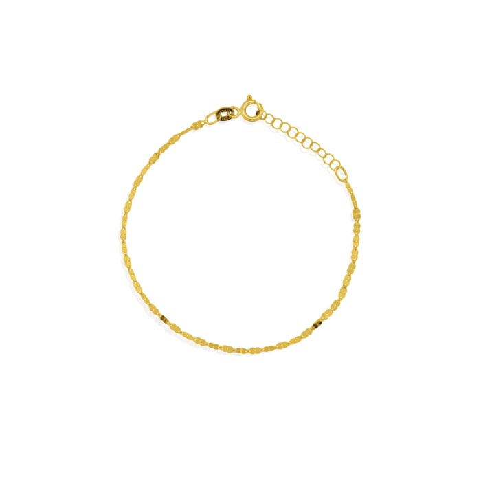 10K Solid Gold Flake Buckle Chain Bracelet