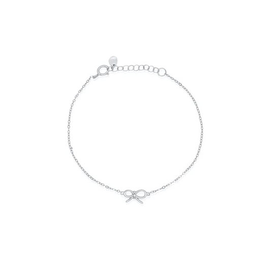 Sterling Silver Ribbon Bow Bracelet