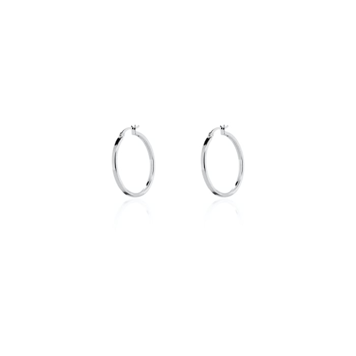 Sterling Silver Square Tube Hoops 25mm