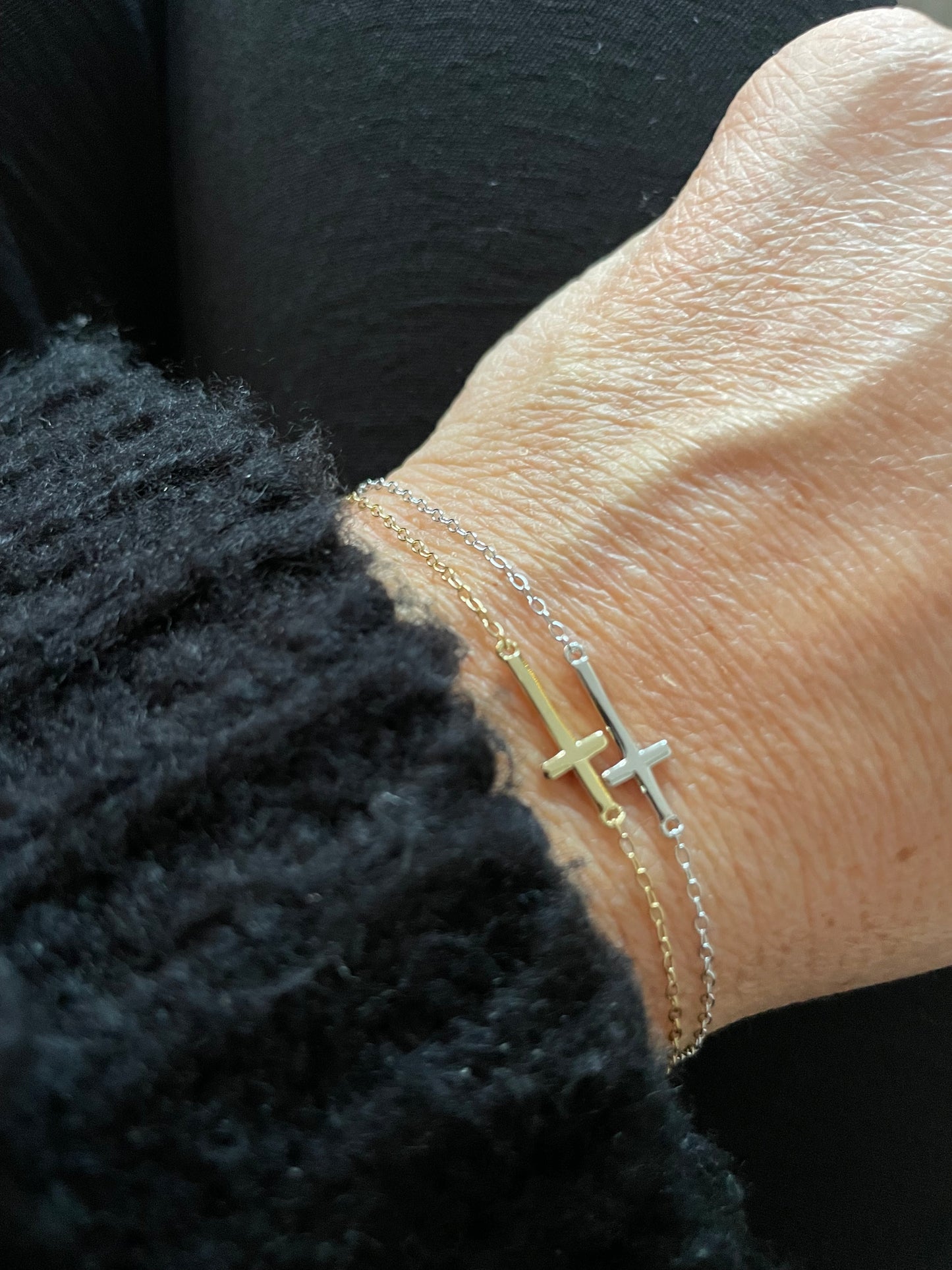 Sterling Silver Cross Bracelet