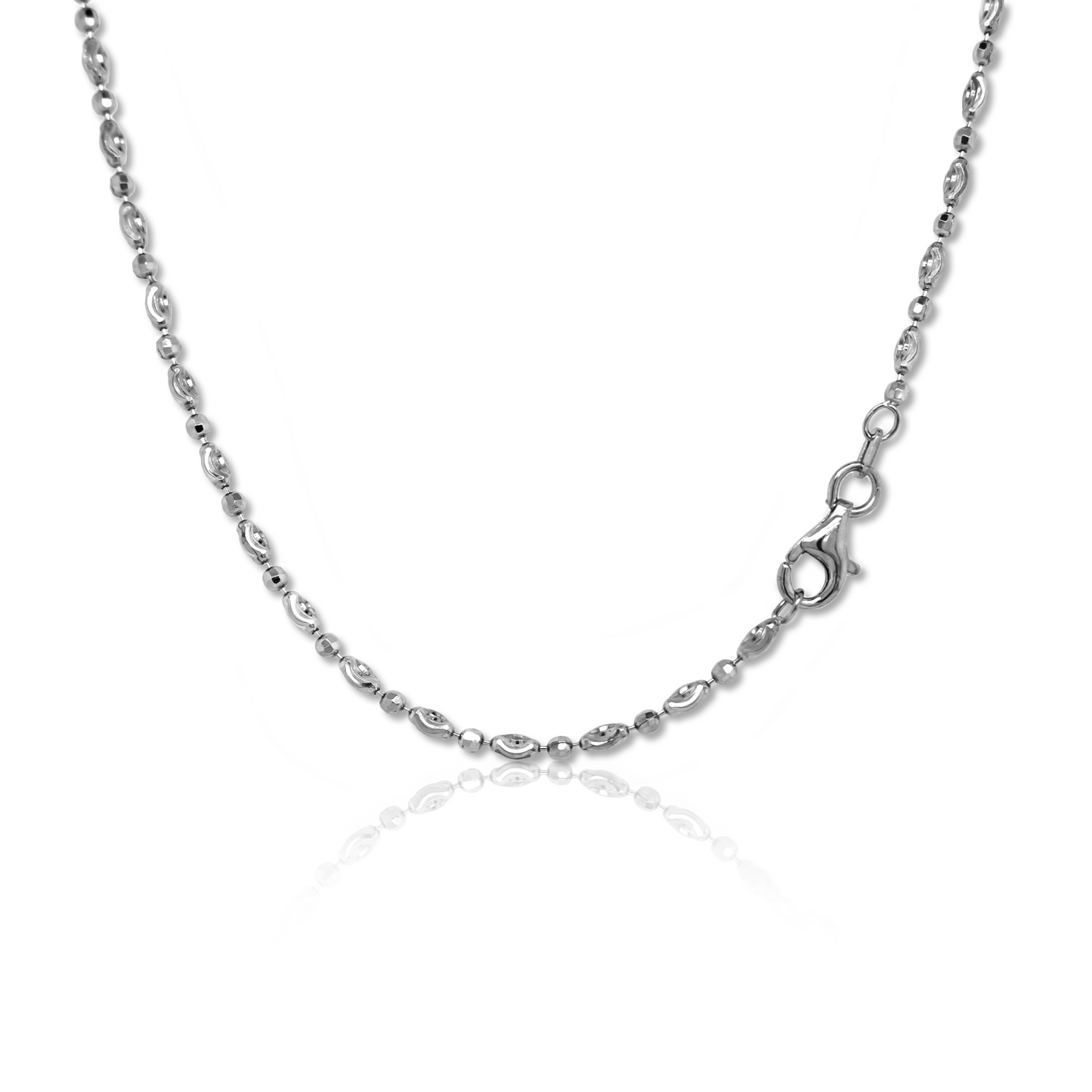 Sterling Silver 2MM Oval and Bead Chain