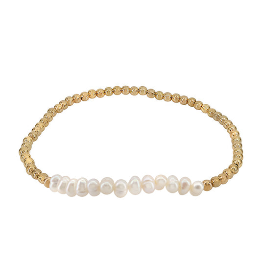 Gold Filled Ball Bead Bracelet with Freshwater Pearls