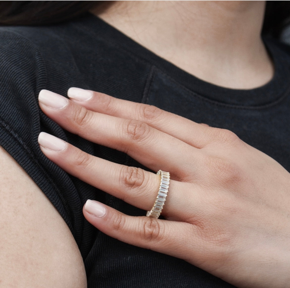 Gold Vermeil Emerald Cut CZ 'Universe' Band