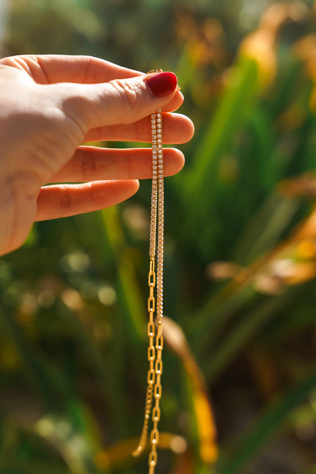 Gold Vermeil Long Link Tennis Bracelet