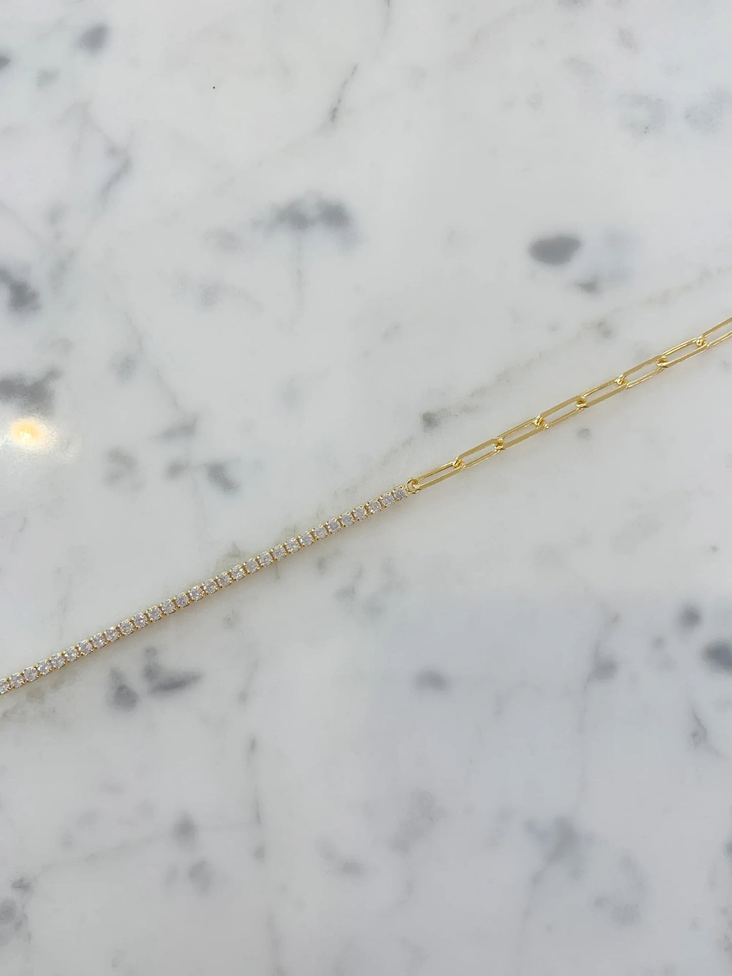 Gold Vermeil Long Link Tennis Bracelet
