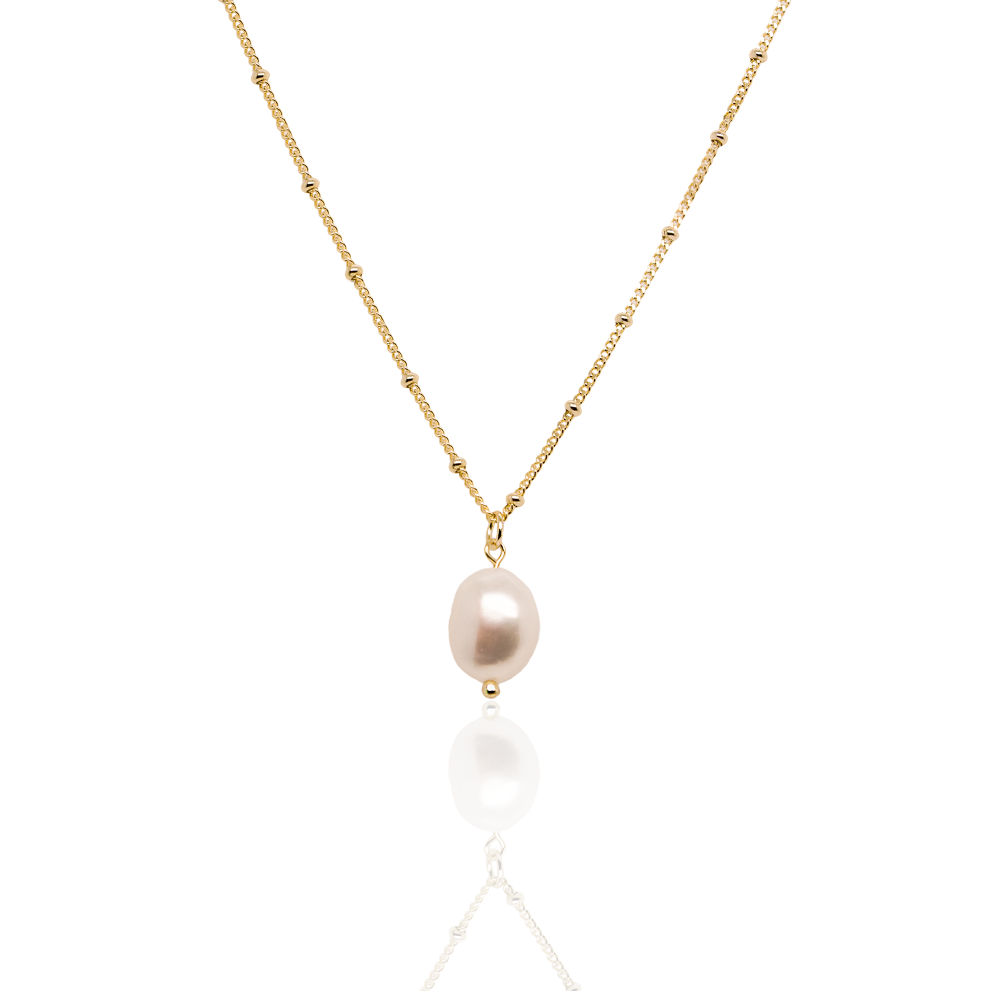 Gold Vermeil Dangle Pearl Daria Necklace