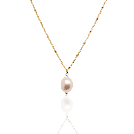 Gold Vermeil Dangle Pearl Daria Necklace