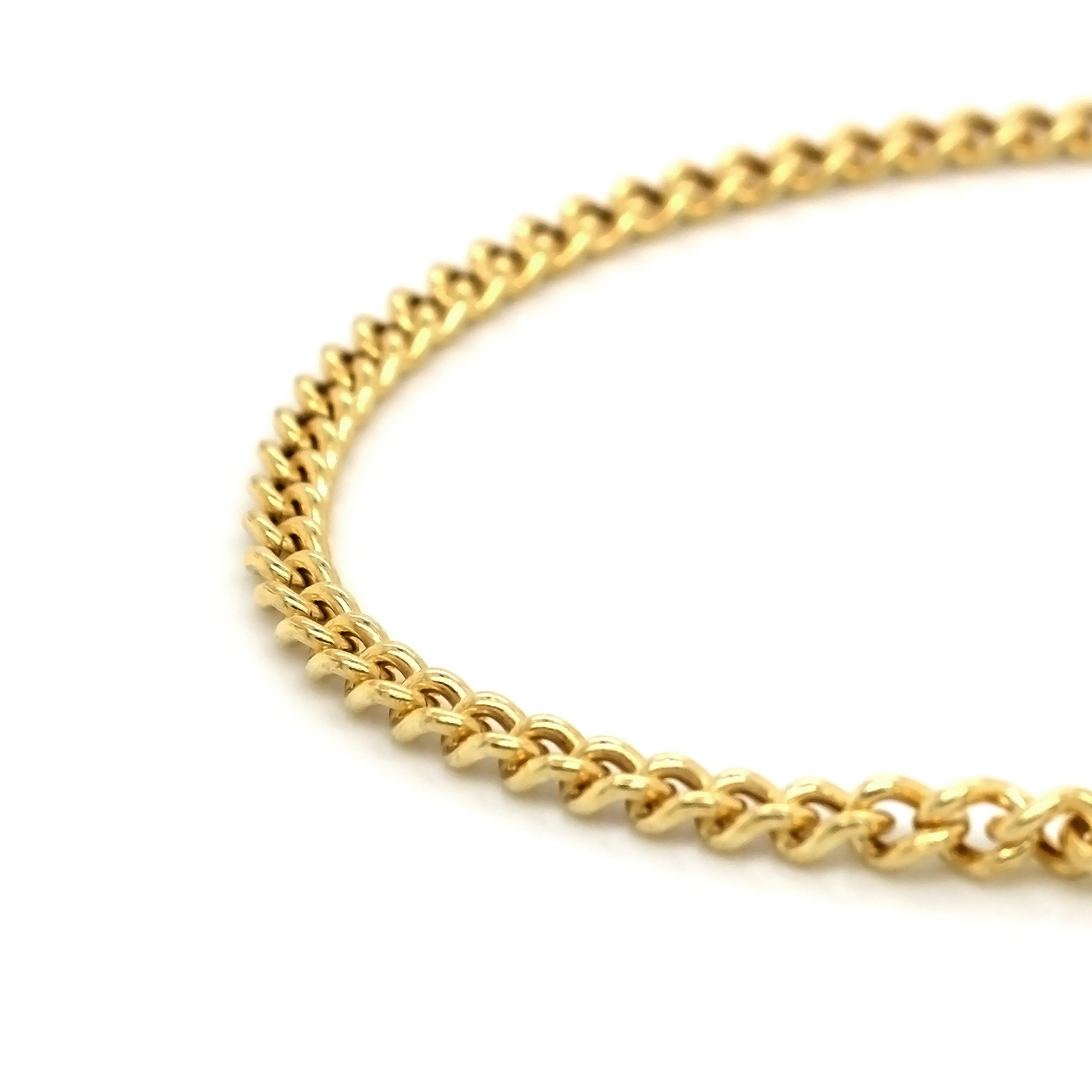 Gold Vermeil Hollow Curb Chain Bracelet 3.7mm