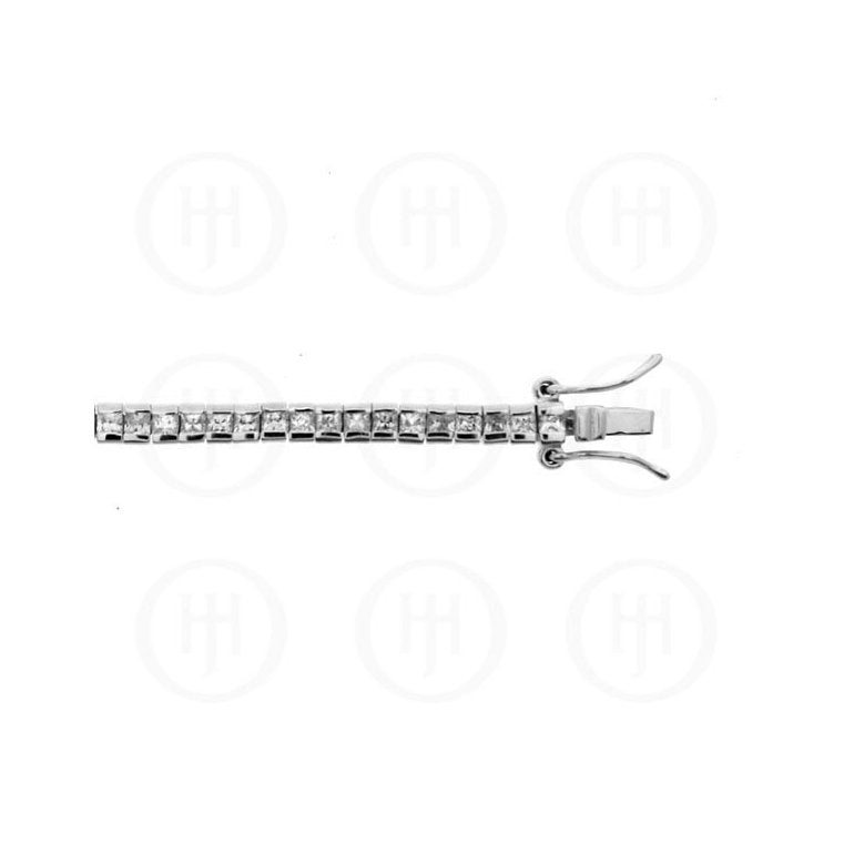 Sterling Silver CZ Princess Tennis Bracelet 3MM