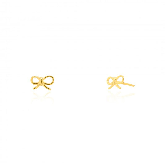 Gold Vermeil Dainty Ribbon Bow Earrings