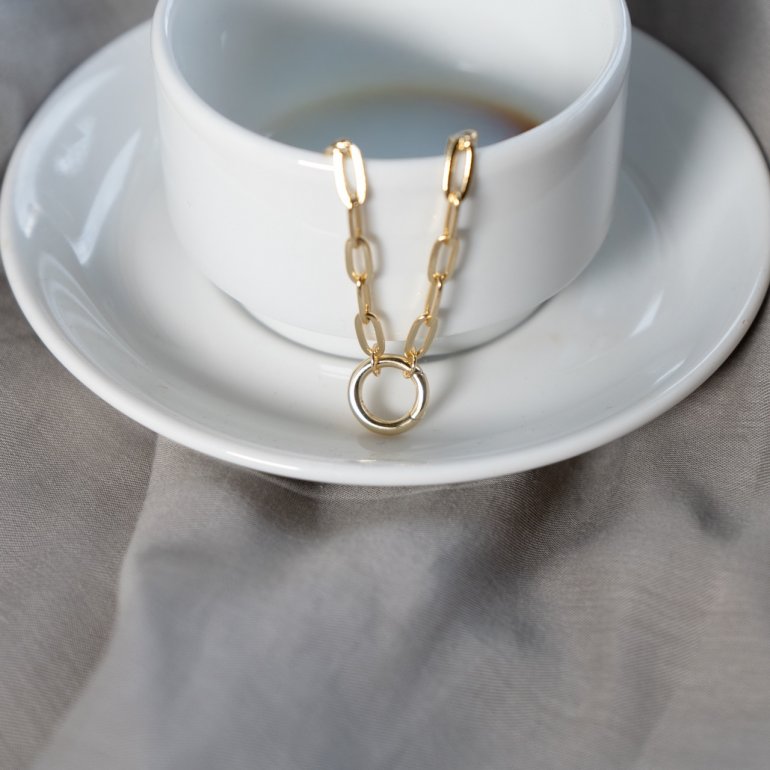 Gold Vermeil Paperclip Round Enhancer Bracelet